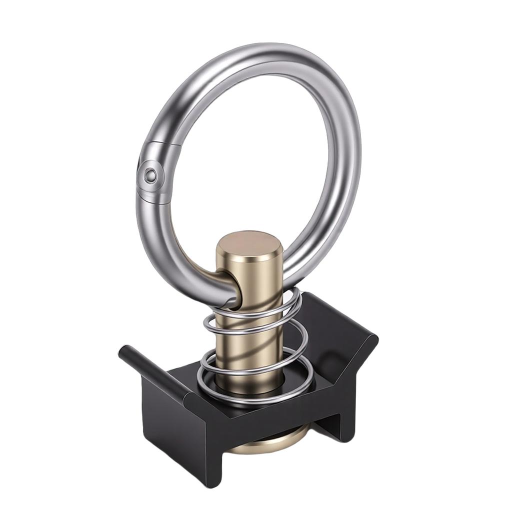 8pcs L Track Single Stud Fitting with Round Ring 4,000 Lbs Reusable L Track Rail Tie Down O Ring for Truck Bed Trailer