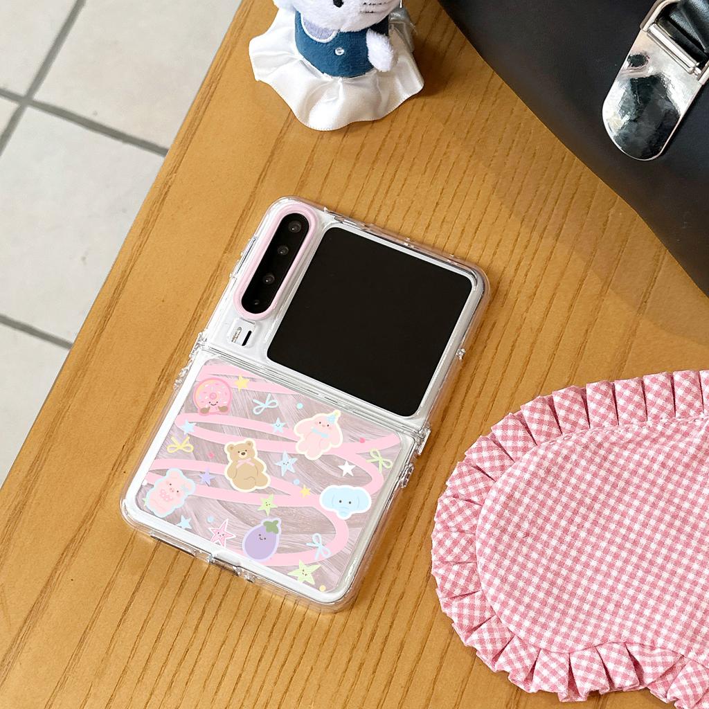 Cute Little Animals Are Suitable for Huawei POCKET2 Mobile Phone Case, Samsung Xiaomi ZFLIP6 Folding Mobile Phone Case, Feather Yarn.
