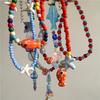 Cute Orange Ceramic Fish Starfish Pendant Beaded Choker Necklace For Women Seaside Vacation Bohemian Harajuku Charm Accessories