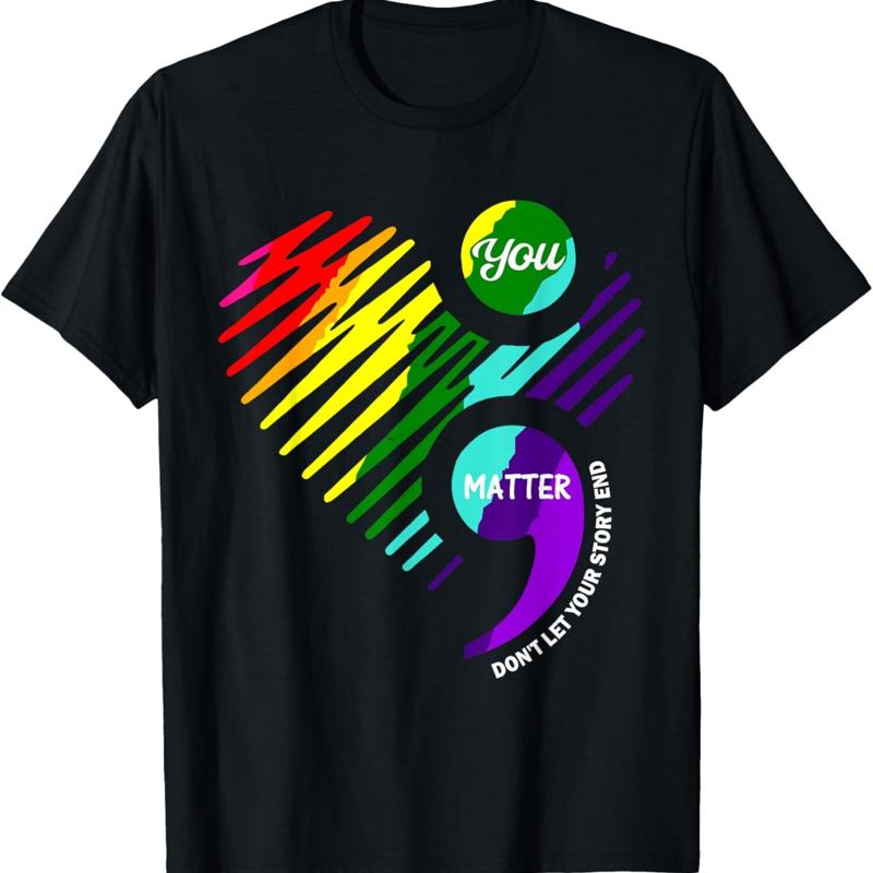 Semicolon Unisextal Health Awareness T Shirt