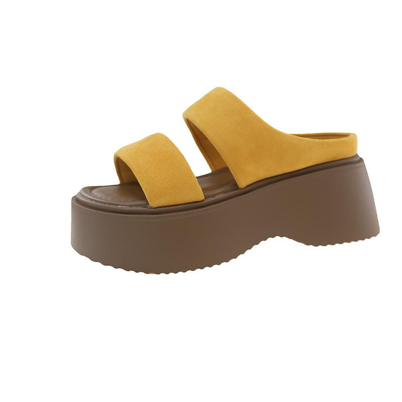 

Women s Summer Chunky Sandals Fashion Casual Thick Bottom Wedge Heels Design Ladies Shoes Outdoors Comfortable Beach Sandals 35 жёлтый
