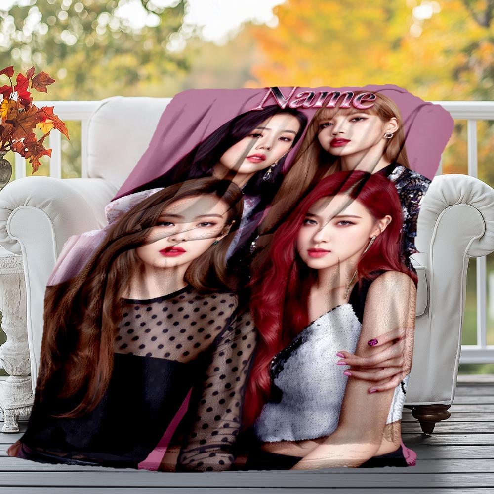 Custom Name Name Print Flannel Blanket Super Soft Warm Cozy Blanket For Sofa Bed Office Travel Allseason Home Decor Gift