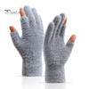 Winter Gloves Thermal Cold Resistance Plush Gloves Knitted Imitation Mink Fur Gloves with Half Finger Design for Autumn Winter Home Outdoor