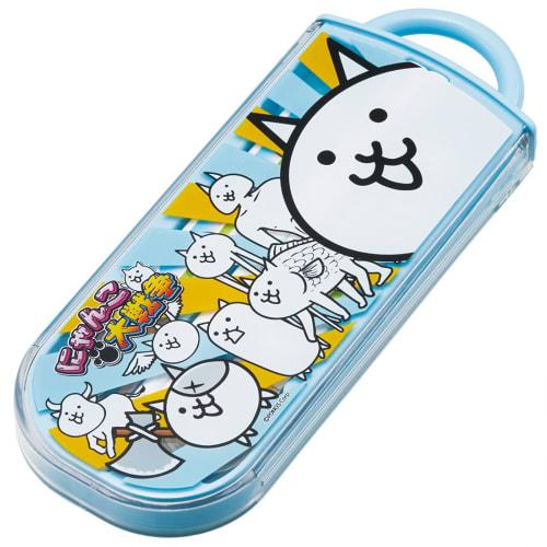 Skater Children's Antibacterial Slide Trio Set Lunch Box Chopsticks Spoon Fork Nyanko Great War Made in Japan TACC2AG-A