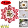 8PCS Christmas Decorative Placemats Snowflake Shaped Cutlery Mat Hollow Insulated Non-slip Coasters Home Christmas Decorations