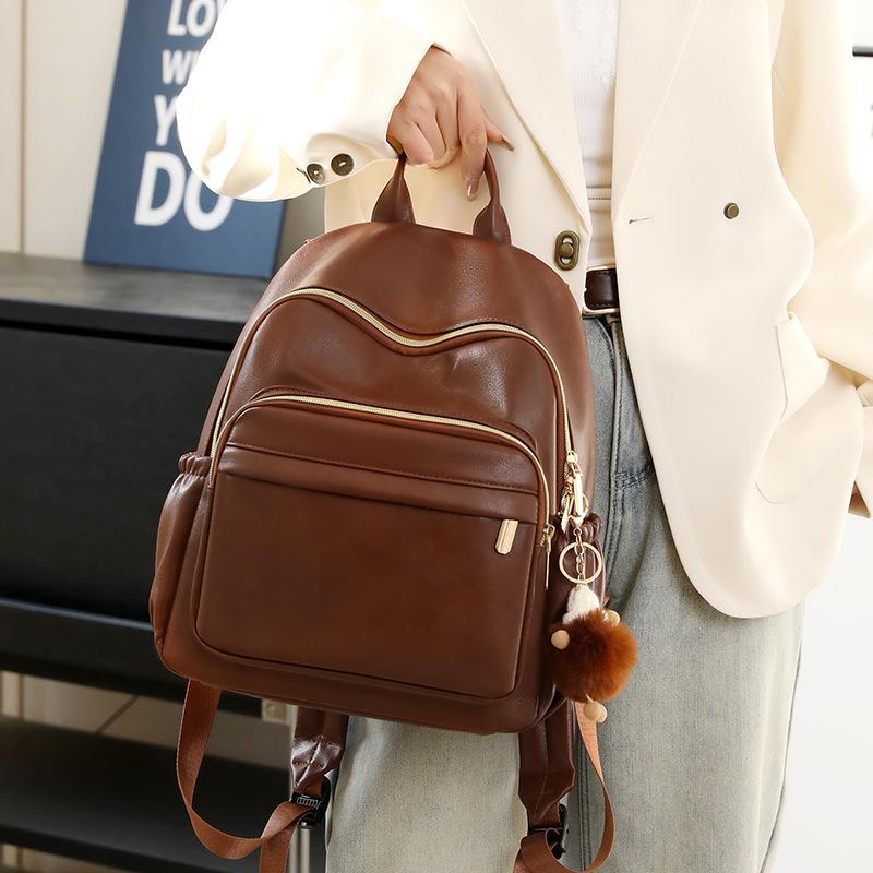 Backpack Women's Soft Surface New Fashion Versatile Trendy Women's Large Capacity Travel Backpack