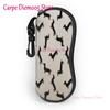 Portable Eyewear Case Dachshund Dogs And Bones Sunglasses Soft Case Glasses Box with Lanyard Zipper Eyeglass Case