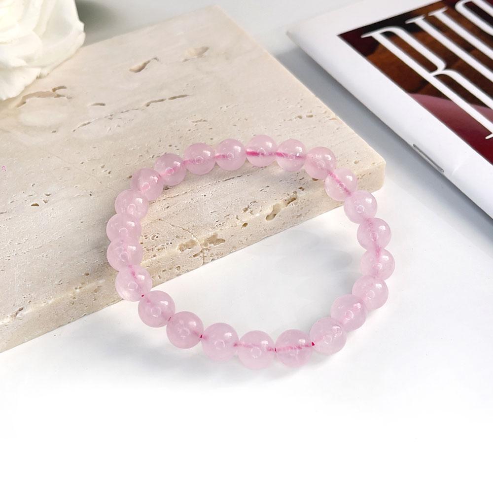Natural Stone pink zebra Beaded Bracelet 6/8mm Dalmatian Jasper Rhodochrosite Agate Bracelet Gemstone Beads Bracelet