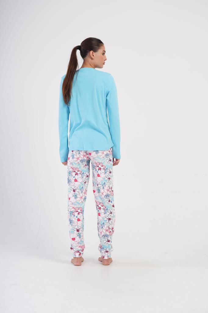 Women's Cotton Pajama Set with Long Pants Button-Up XL Vienetta Comfortable