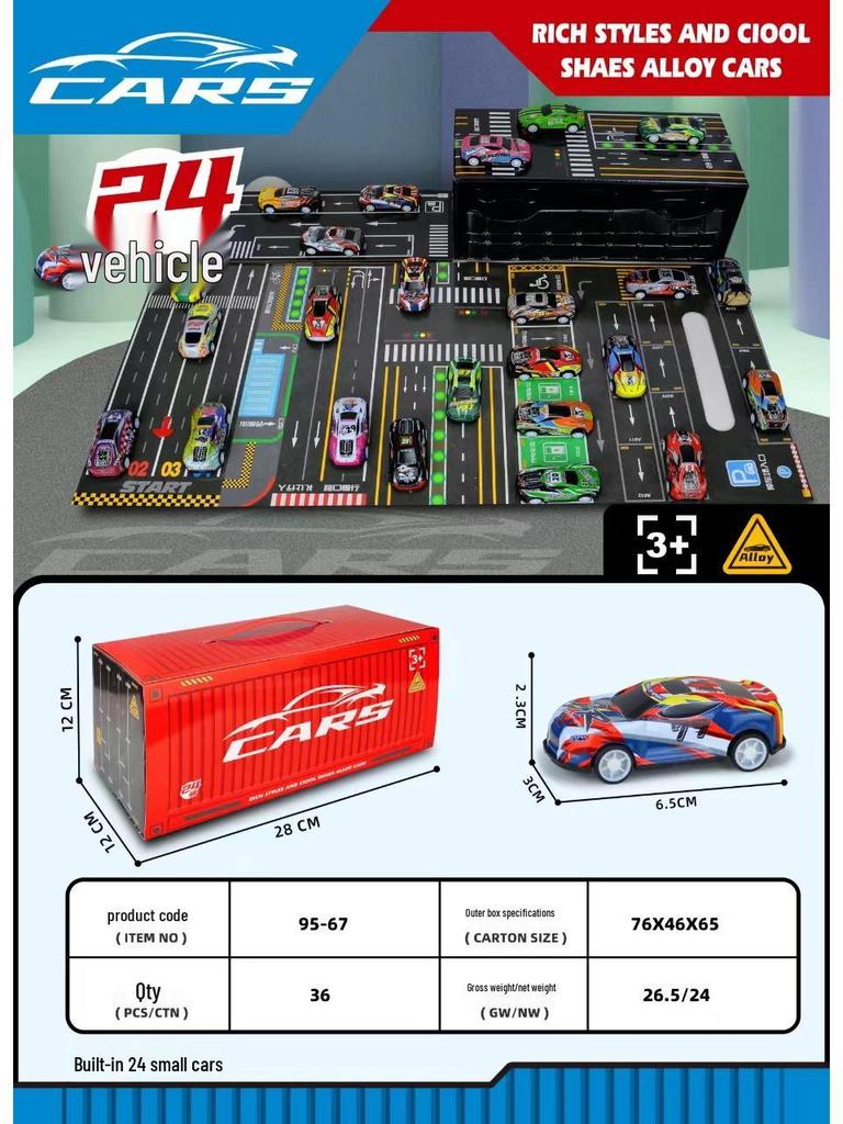 48 Mini Pull-Back Car Set for Kids - Gift Box of Inertia Toy Cars for Boys