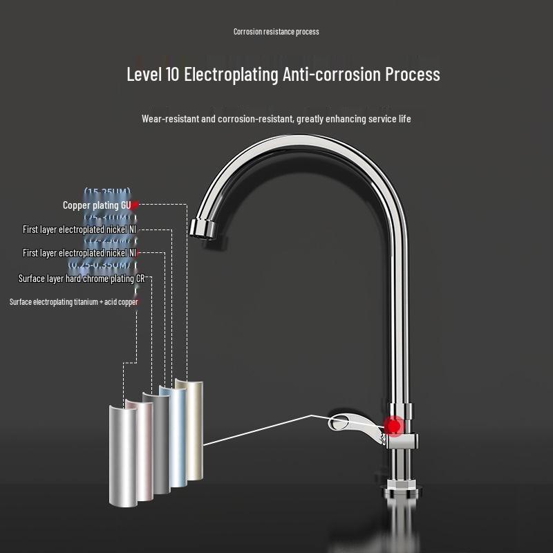 Stainless Steel Brushed Water Purifier Faucet - Double Inlet with 1/4" Tube for Direct Drinking in Kitchen