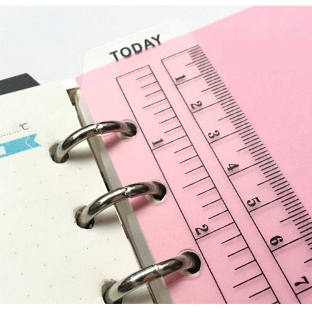 Transparent Loose-leaf Notebook Bookmark Multi-Function 6-Hole Scale Ruler  A5