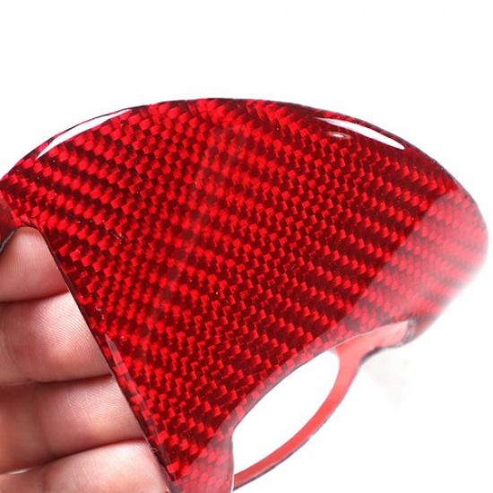 Red Soft Carbon Fiber Dashboard Side Air Vent Outlet Trim For BMW 6 Series 04-10