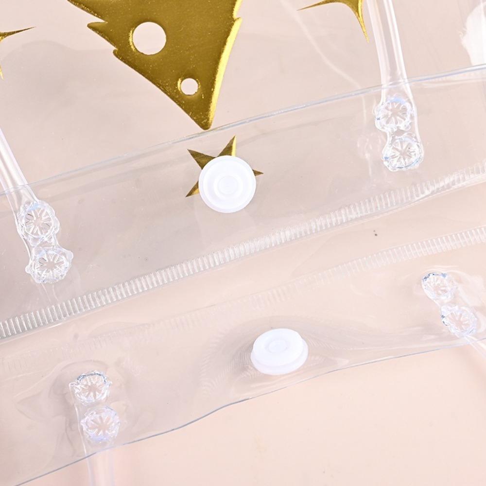 New PVC Clear Tote Bag Handle Large Capacity Transparent Shopping Bags Transparent Hand Gift Bag