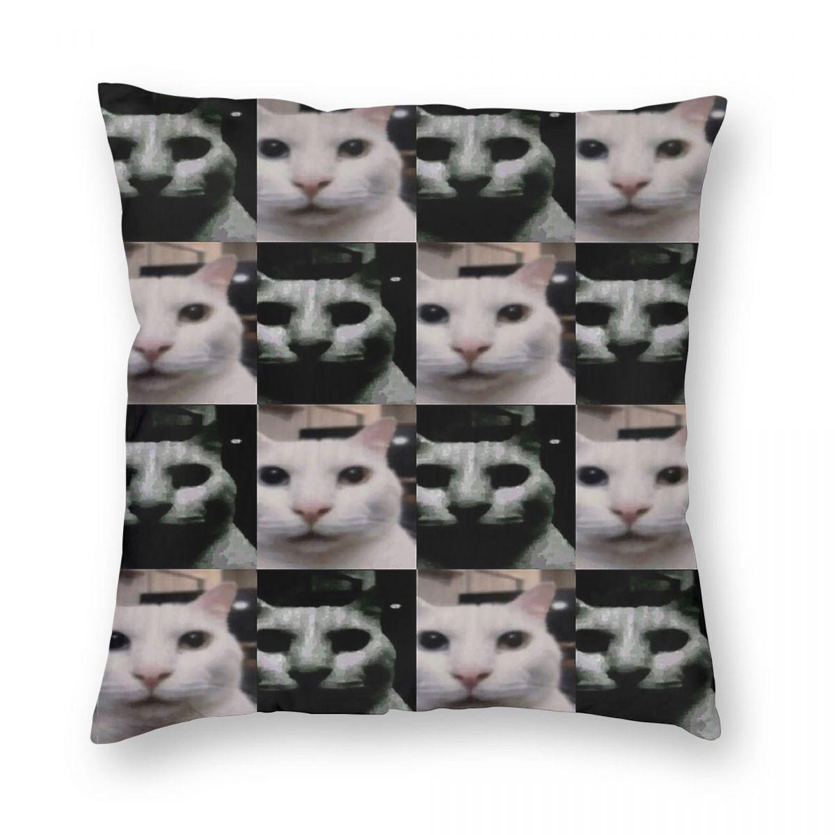 

Uncanny Cat Canny Cat Pillowcase Polyester Linen Velvet Pattern Zip Decor Pillow Case Bed Cushion Cover 12x12Inch
