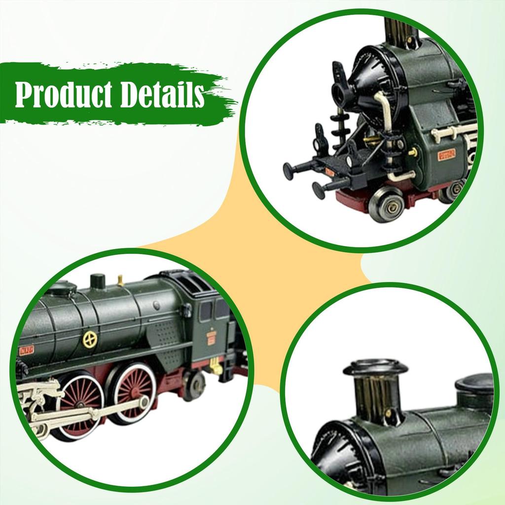 Steam Train Toy,Collection Gift,with Smoke Lights Sounds Retro Train,Locomotive Model for Boys Girls Home Kids Children Birthday