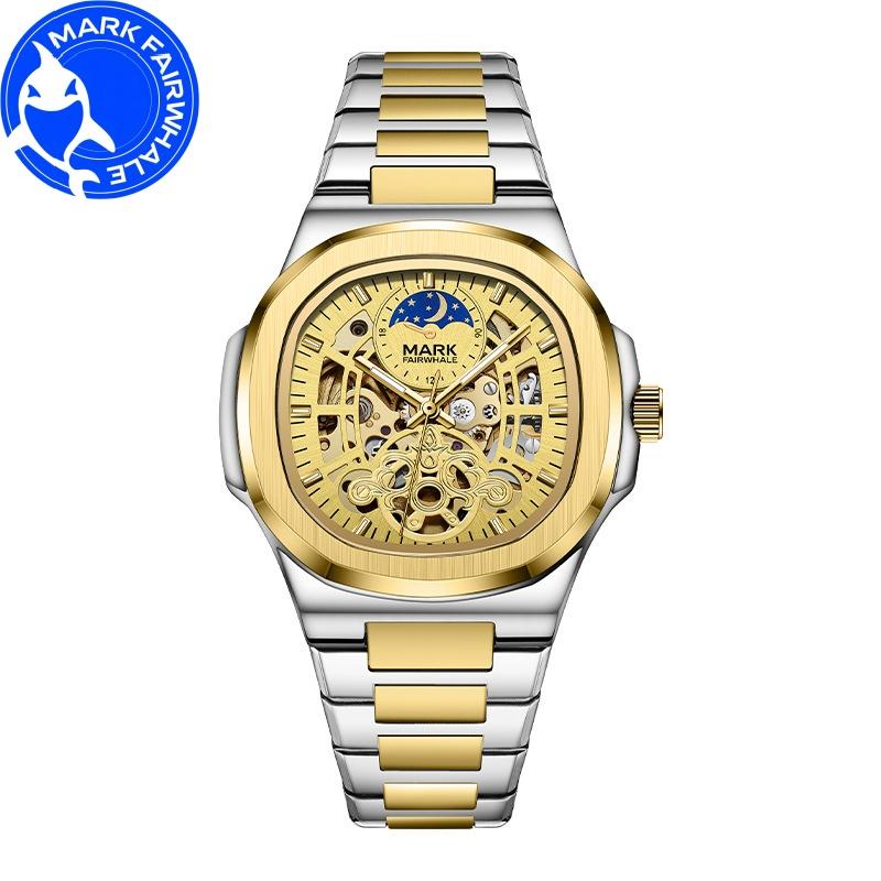 MARK FAIRWHALE Mechanical Watches for Man Tourbillon Stainless Steel Waterproof Automatic Movement Luxury Men Watch Best Gift