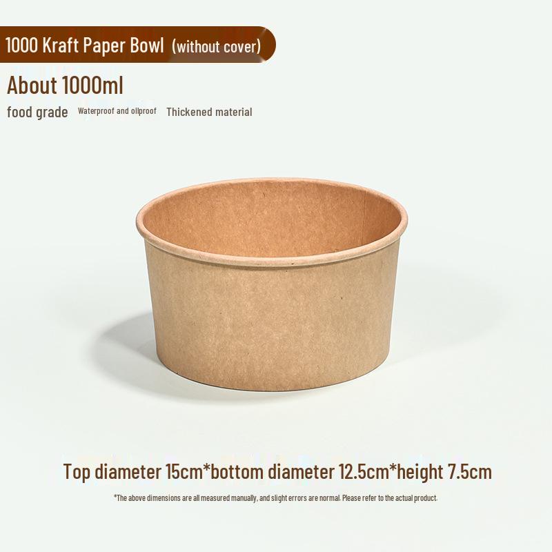 High-Temperature Resistant Disposable Noodle Bowl & Chopstick Set - Food-Grade Kraft Paper Bowl for Quick Meals