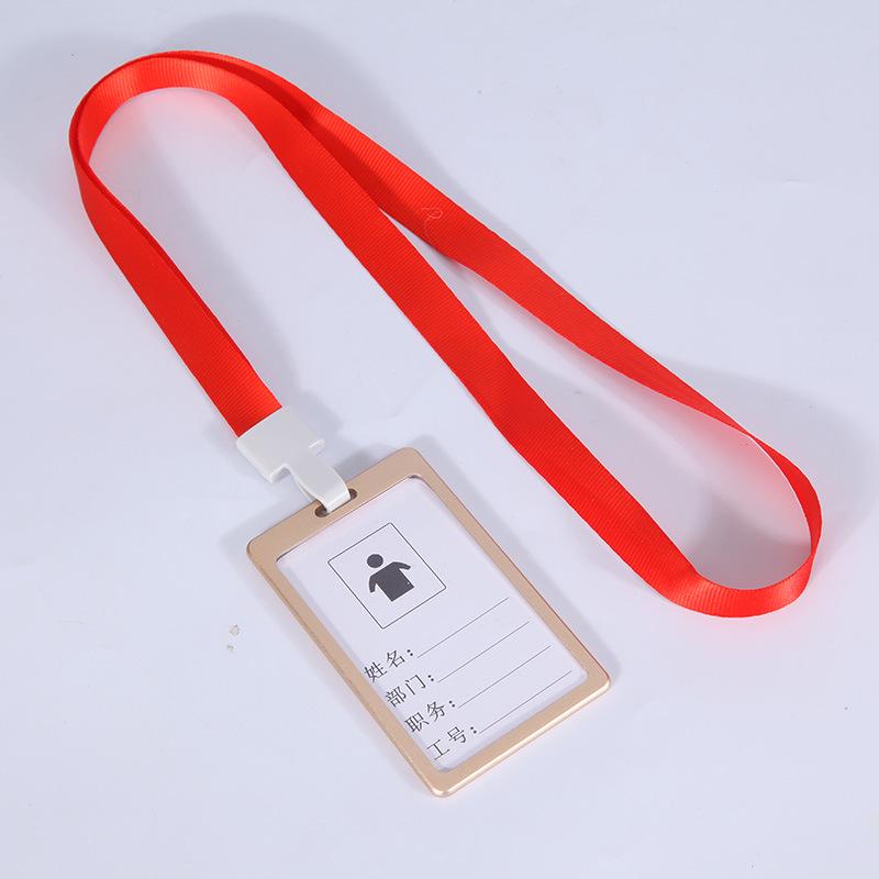 Custom Aluminum Alloy Badge Holder Lanyard for Employee ID & Name Tags