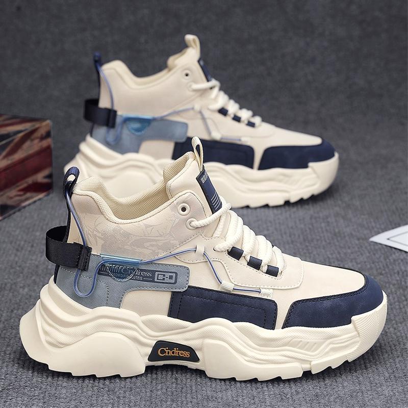 

Высокие мужские туфли осень-зима 2024 года новые универсальные молодежные спортивные и развлекательные туфли на толстой подошве модные туфли Putian dad 39