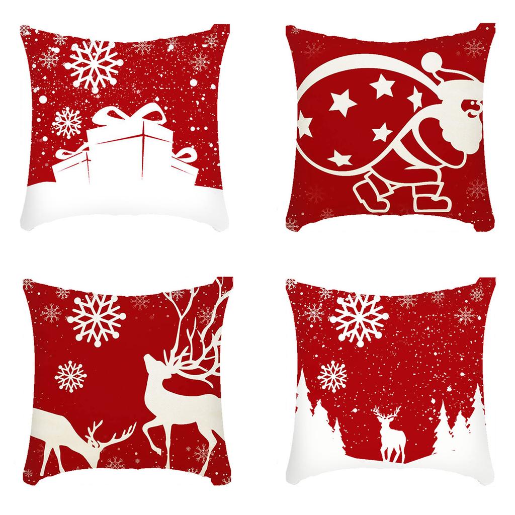 Popular Christmas Pillowcases for Holidays Santa Claus Linen Home Decoration Pillowcases