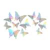 Yousheng 12Pcs/Set 3D Hollow Butterfly Wall Sticker, Removable Holographic Butterfly Decoration, Iridescent Butterflies Decal for Wedding Anniversary