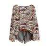 ZJW One-Shoulder 3D Christmas Pullover Sweater