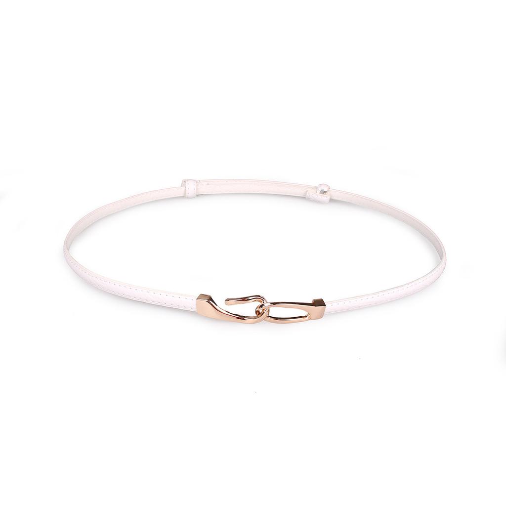 New Adjustable Women's Circle Buckle Belt, Thin Belt, Sweet Dress, Belt Buckle, Versatile Hook Buckle