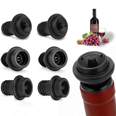 Vakuum-Saugflaschenverschluss, Weinverschluss, Barzubehör, Luftverschluss, Belüfter, schwarzer Gummiflaschenverschluss, Frischhalteverschluss für Wein
