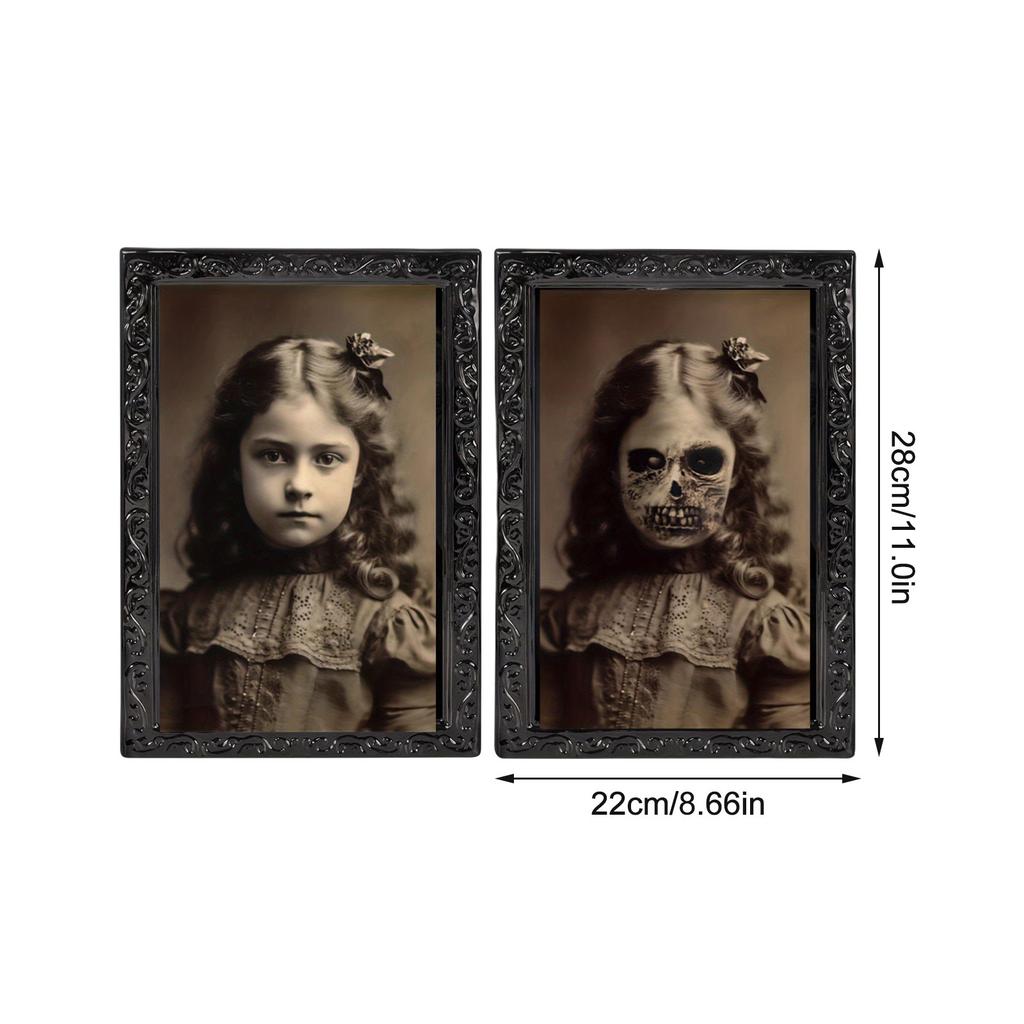 Veränderliches Gesicht Geist Halloween Dekoration Horror Bastelbedarf Party Dekoration Halloween Motto Party Requisiten 3D Geister Bilderrahmen