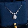 Square Sugar S925 Sterling Silver Moissanite Necklace for Women Light Fashion Daily Wear