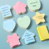 Shaped Sticky Notes Set - 100 Fun Design Sticky Notes for Office and School, Reusable Self-Adhesive Note Paper Cute Patterns