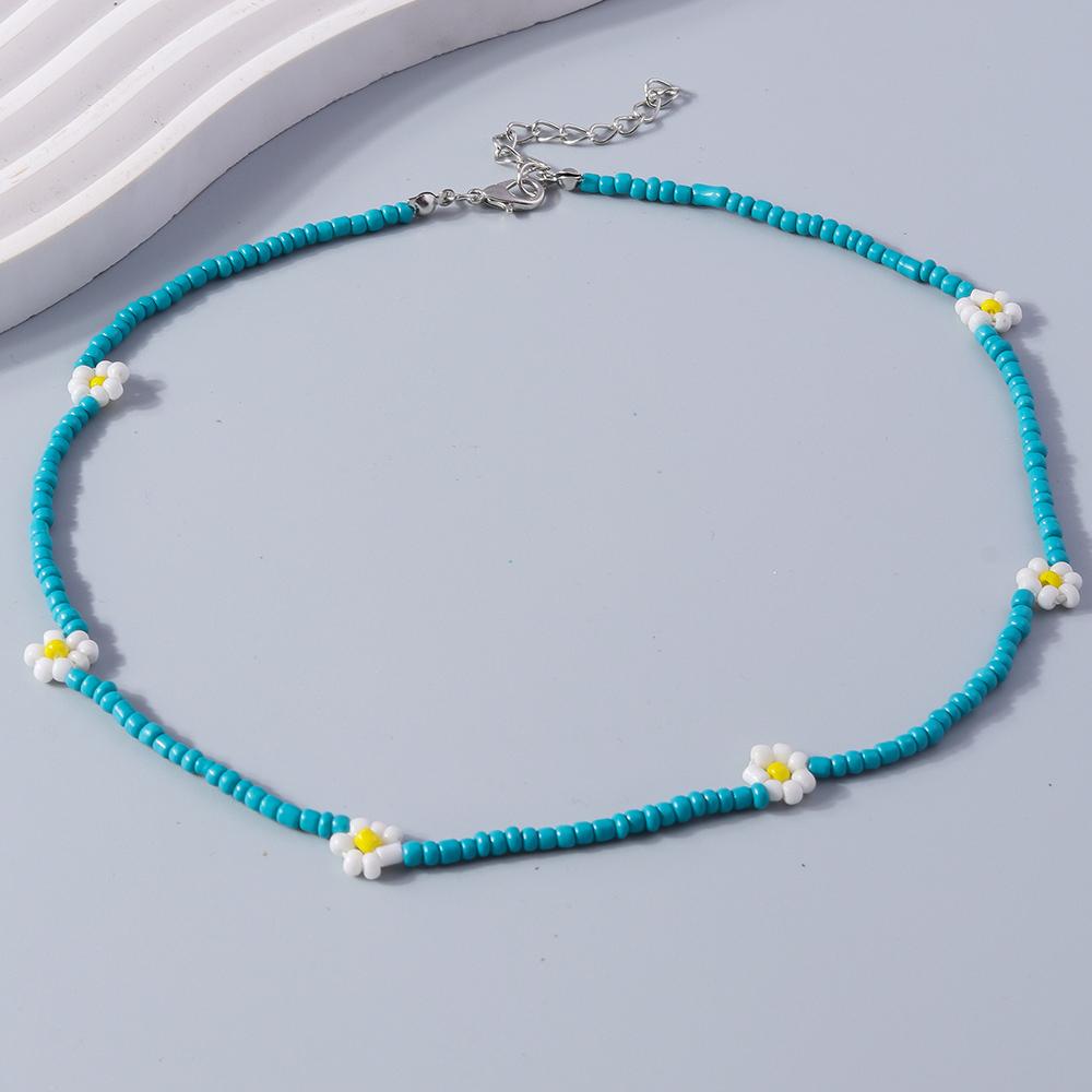 Collana di Perline Colorate Fatta a Mano alla Moda Collane Floreali Bohemian con Perline per Donne Ragazze Festa Gioielli per le Feste Regalo
