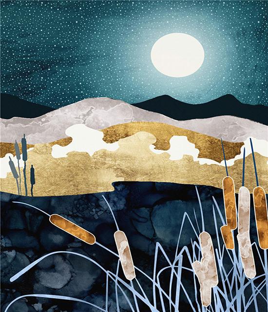 Ruopoty DIY frame paint by digital abstract acrylic on canvas wall art picture by digital mountain and sea landscape living room