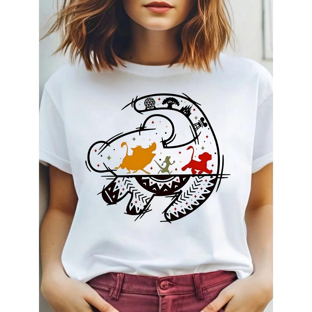 

Large Size Women s Round Neck Short-sleeved T-shirt, Elastic Half-sleeved, Fashion Printing M