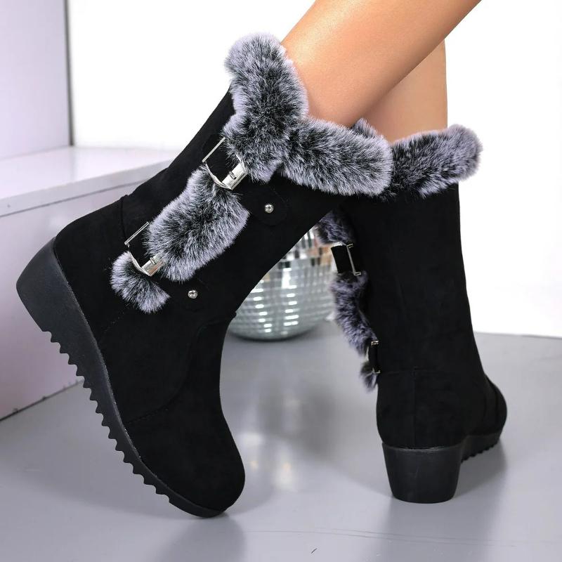 2025 New Women's Shoes  Fashion Knee-High Women's Boots Hot Sale Turned-over Edge Daily Boots Women Winter Plus Size Solid Snow