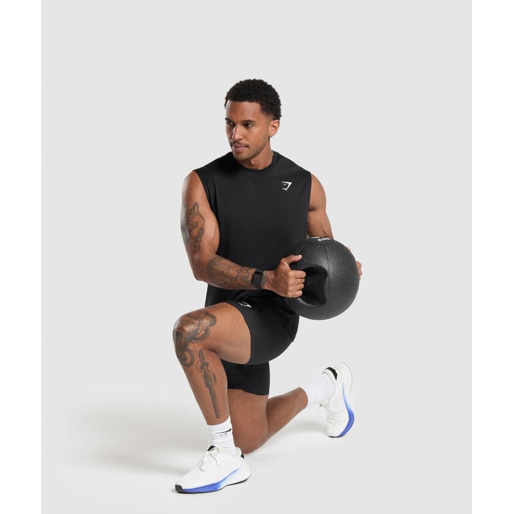 Gymshark Oversized Performance Tank Black A6a5u Bb2j