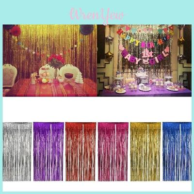 Vibrant Metallic Party Curtains For Birthday And Wedding Decorations