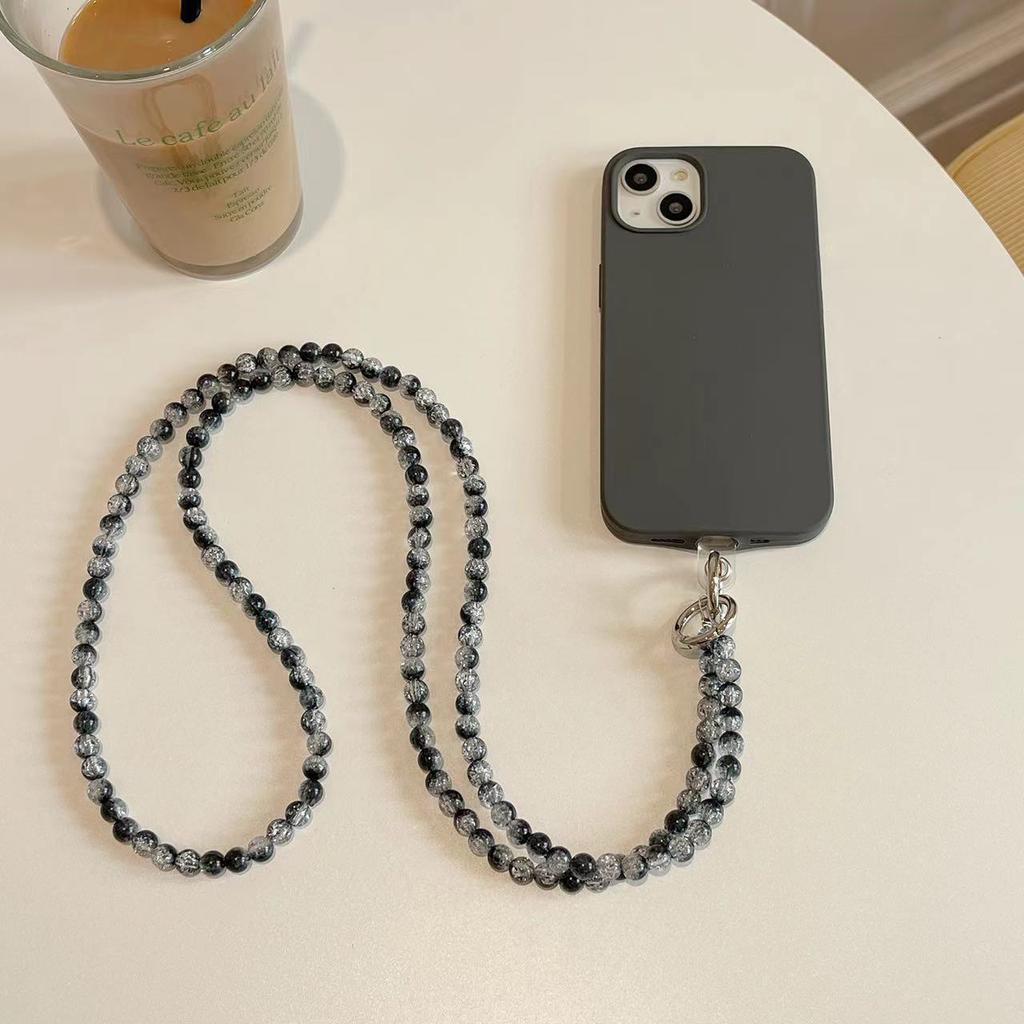 Phone Lanyard 120cm Beaded Cell Phone Chain Crossbody Strap Anti-Theft with Tether Tab