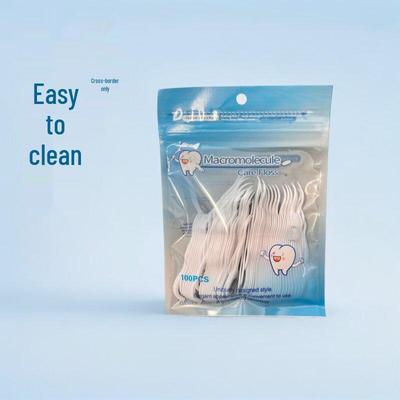 100-Pack Disposable Dental Floss Toothpicks - Family Size