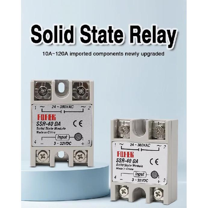 10A SSR 25A Solid State Relay 40A Output 3-32VDC 24-480VAC 220V Single Phase DC TO AC 40A Relay SSR HeatSink SSR 40DA Relays 5