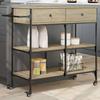 VidaXL Kitchen Trolley, Shelf with Wheels, Service Cart, Indoor Living Room Bathroom Storage Furniture, Oak 842377