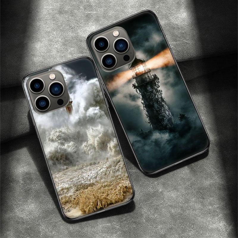 Lighthouse Phone Case For Iphone 16 15 Plus 13 12 Mini 17Air 16E 11 14 Pro 17 Pro Max Cover Shell Coque Soft Clear Capa Cute Fun