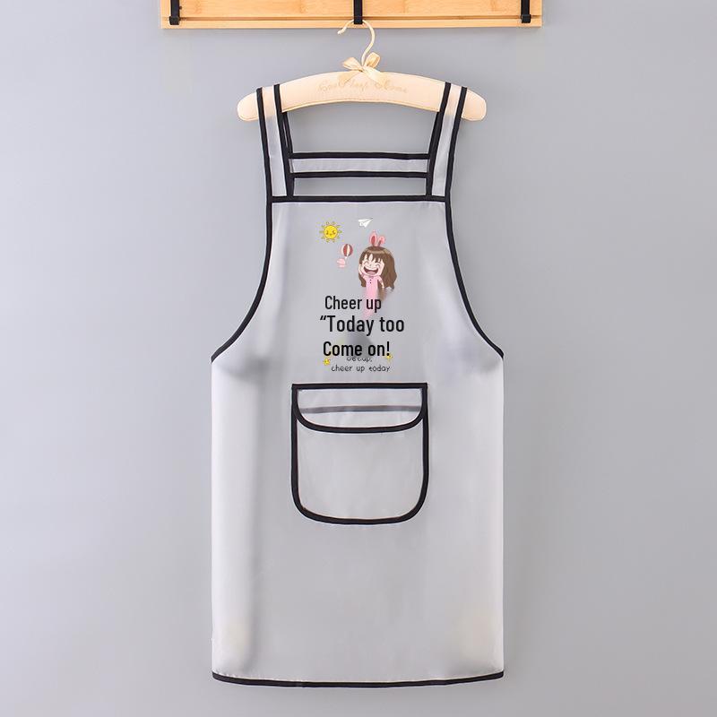 New Transparent TPU Apron: Waterproof, Oil-Resistant, Dirt-Resistant Cartoon Protective Waist Cover.