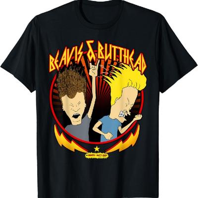 Tricou Grafic Beavis and Butt-Head Culori Metalice Rock Out_1