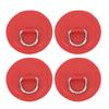 4PCS D Ring Patch PVC Round Shape Strong Stainless Steel D Ring Pad for Boat Raft Paddle Board Red
