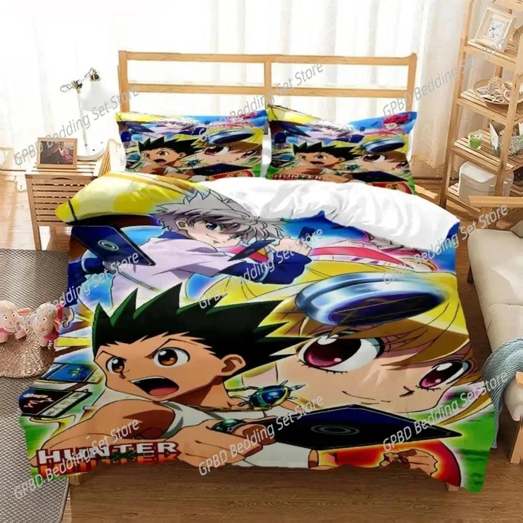 3D Print Anime HUNTER HUNTER 3D Bedding Set Duvet Cover Pillowcases Single Twin Full Queen King Size Home Decor Quilt Boys Gift