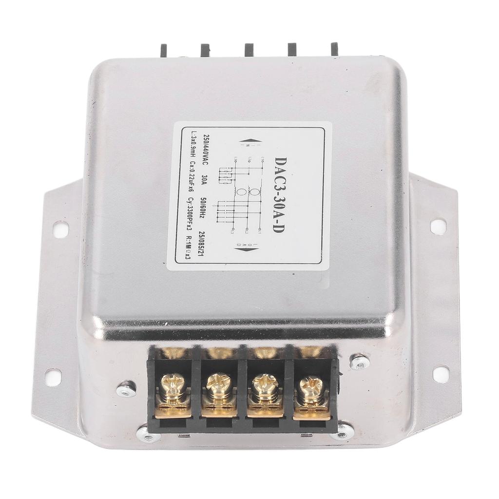 3 Phase 3 Wire Filter Terminal Block Power EMI Filter Noise Suppressor Filter AC250V 440V 50/60Hz