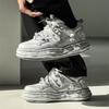 Women Shoes Men Vintage Y2K Dirty White Punk Hip-hop Skateboard Shoes Unisex Fashion Sneakers Couples Outdoor Sports Casual Shoe