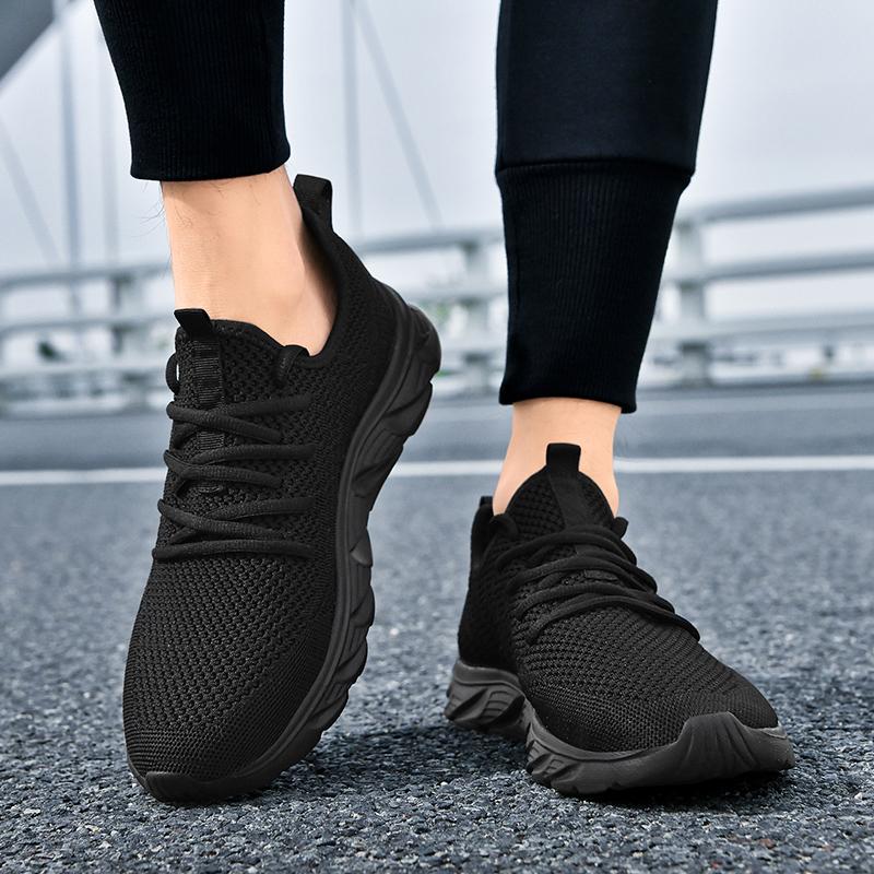 Red Sports Shoes For Men Breathable Mesh Non-slip Walking Sneakers Man Casual Shoes Outdoor Lightweight Lace Up Running Shoes
